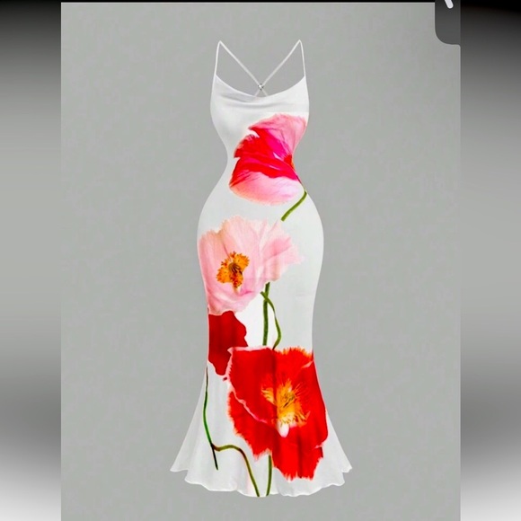 Floral Print Spaghetti Strap Dress - Picture 1 of 3